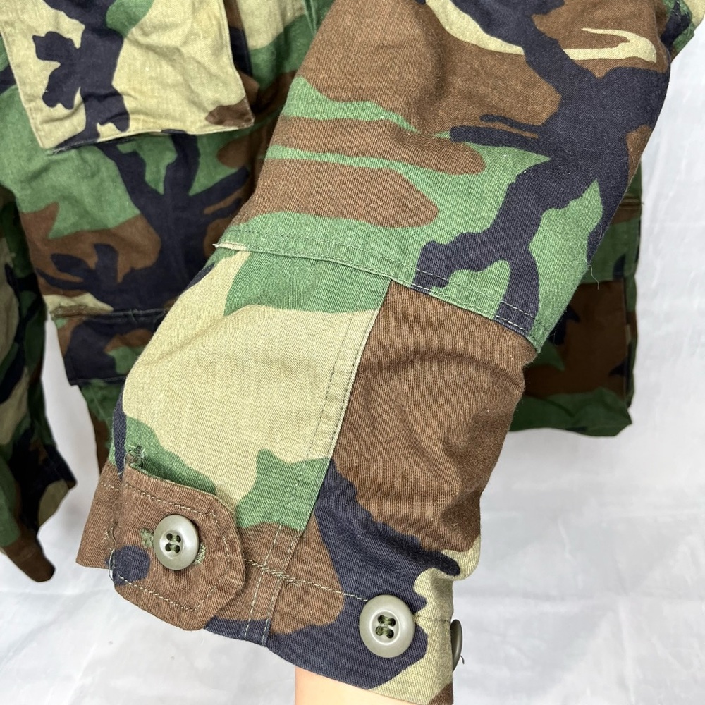 Vtg US Army Issue Combat Woodland Camouflage Field Jacket Coat Mens Small Long - Picture 11 of 13